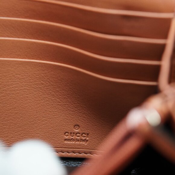 GUCCI Ssima Horse Bit Heart GG Logo Leather Long Bifold Wallet - Picture 8 of 13